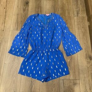 Lilly Pulitzer Blue 91% Silk Women’s XS Romper